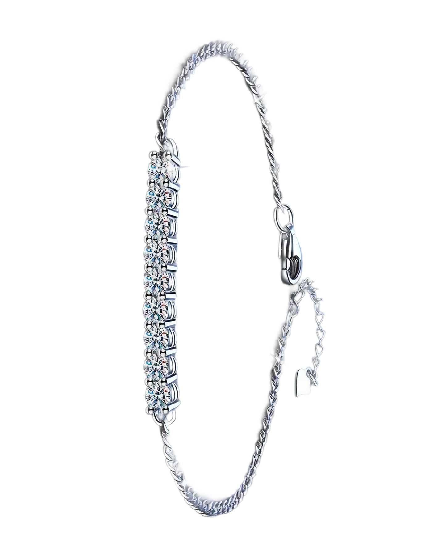 D Color Moissanite Chain Bracelet