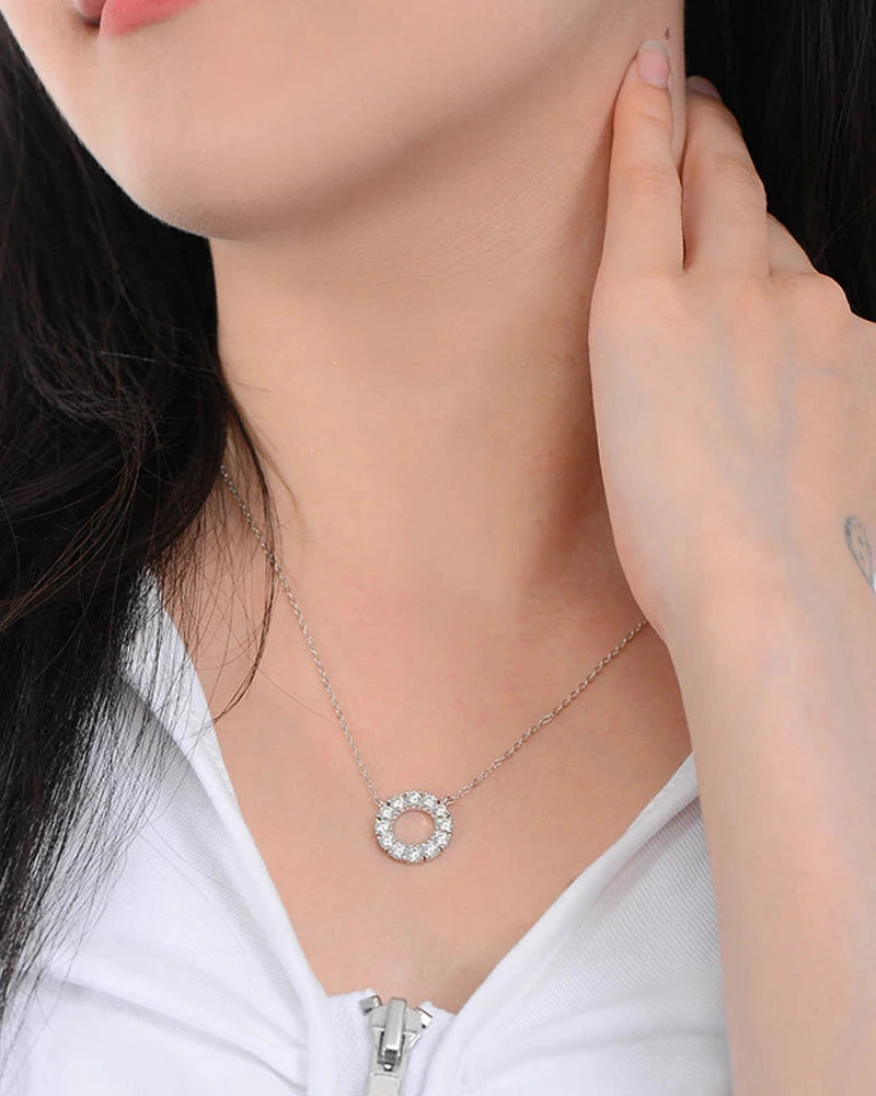 Moissanite Round Pendant Necklace