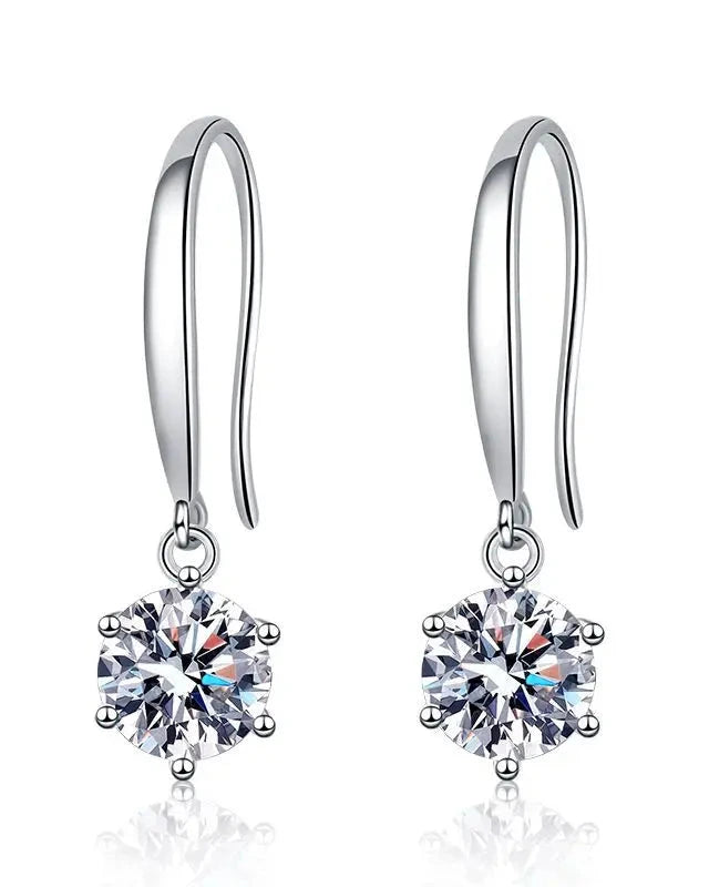 Radiant Moissanite Hoop Drop Earrings