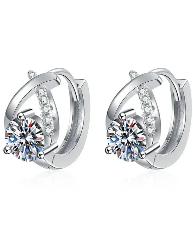 Luminous Moissanite Hoop Earrings