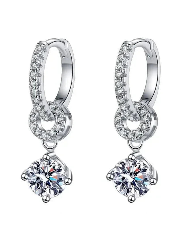 Elegant Moissanite Diamond Drop Earrings