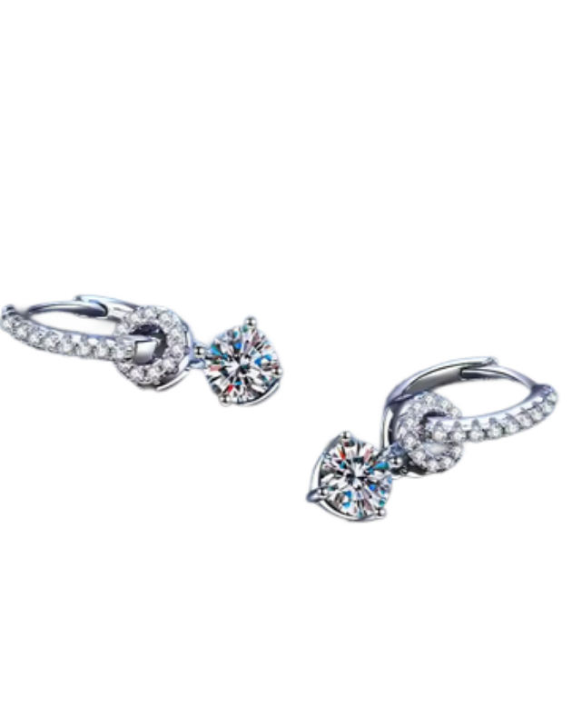 Elegant Moissanite Diamond Drop Earrings