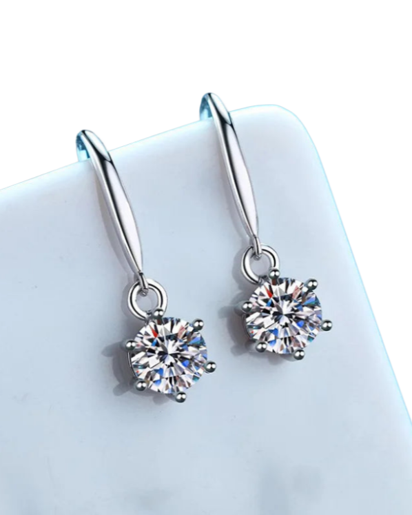 Radiant Moissanite Hoop Drop Earrings