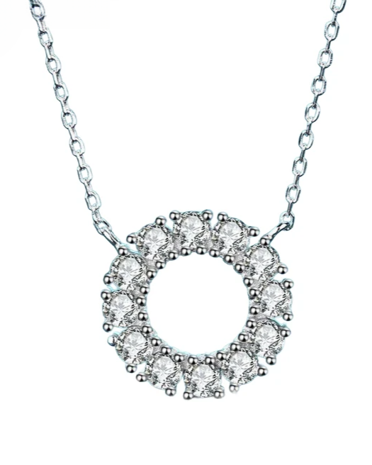 Moissanite Round Pendant Necklace